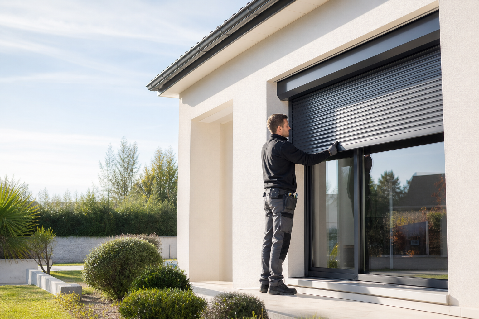 Installer un volet roulant sur une fenêtre de maison avant une vente immobilière