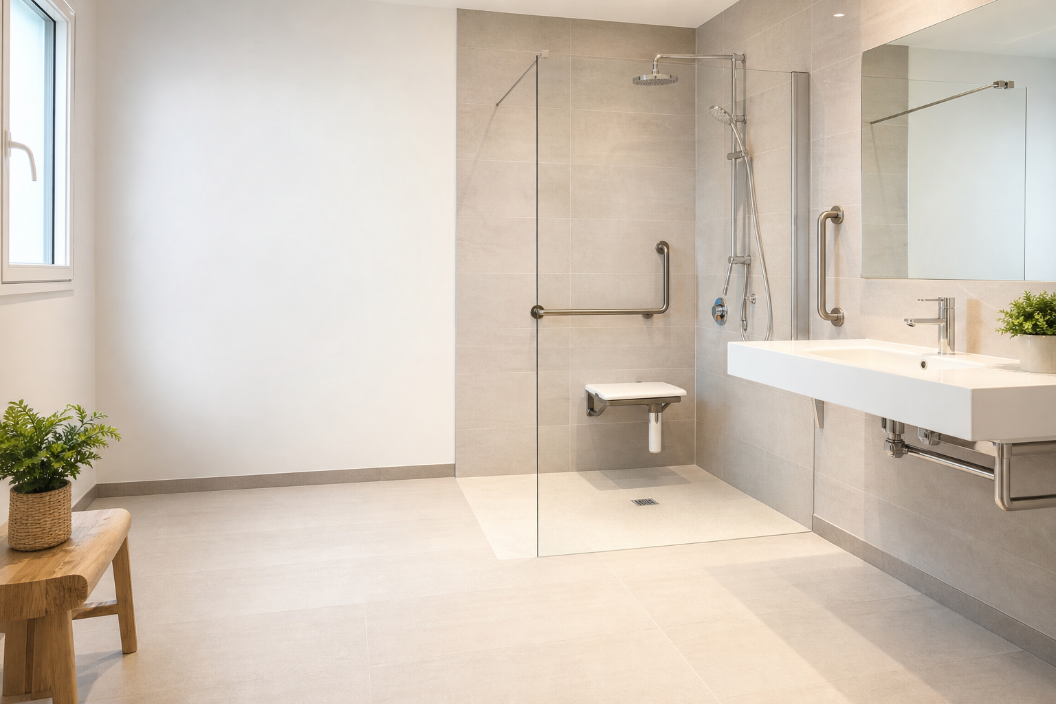 Salle de bains adaptée et sécurisée à évian-les-bains